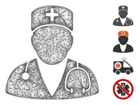 Doctor Web Vector Mesh Illustration Stock Illustration
