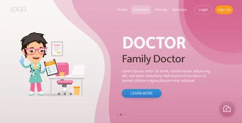 Doctor Website Template Stock Illustration