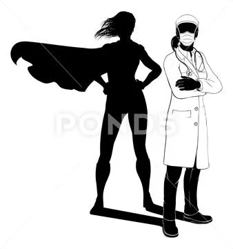 Woman doctor silhouette Royalty Free Vector Image