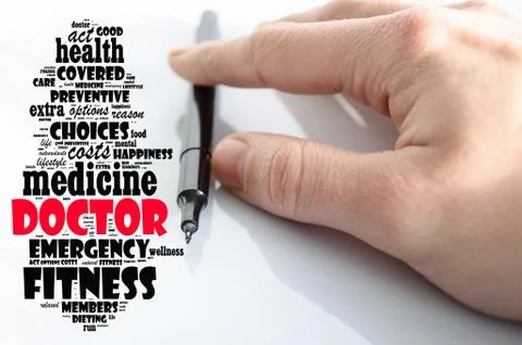 Doctor word cloud collage Stock Photos