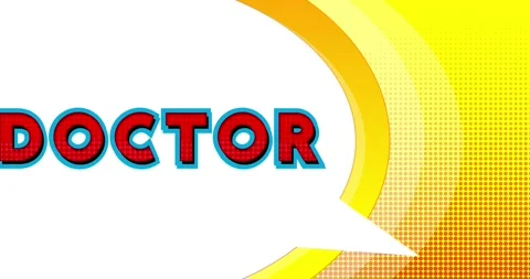 Doctor. Word in speech bubble. Comic book video Stock Footage 197939847