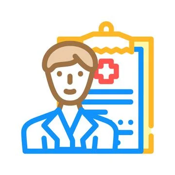 Doctor worker color icon vector illustration Illustrazione stock