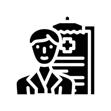 Doctor worker glyph icon vector illustration black Illustrazione stock