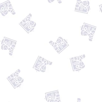 Doctor worker glyph vector seamless pattern black Stock Illustration