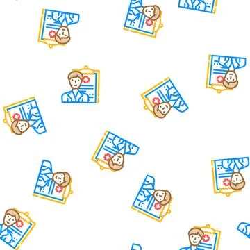 Doctor worker vector seamless pattern Stock Illustration