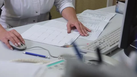 Doctor working at the computer Video stock 168569330