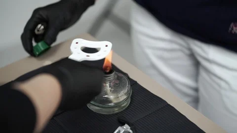 Doctor working with fire Stock Footage 91939293