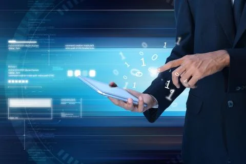 Doctor working on tablet Illustrazione stock