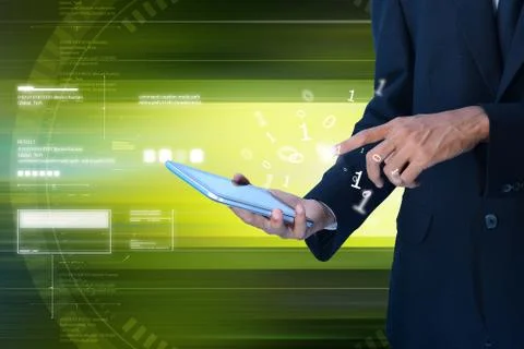 Doctor working on tablet Illustrazione stock