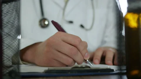 Doctor Writing Stock Footage 64064330
