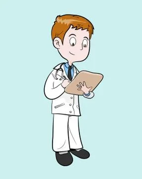 Doctor Writing Stock Illustration
