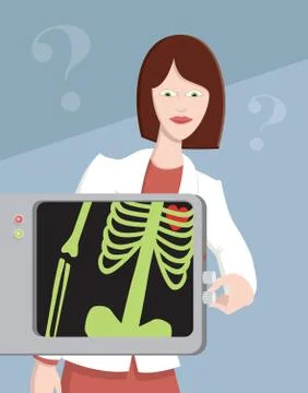 Doctor with x-ray machine Stock Illustration
