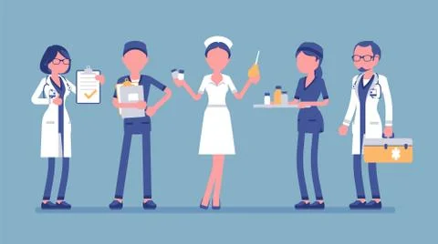 Doctors and nurses set Stock Illustration