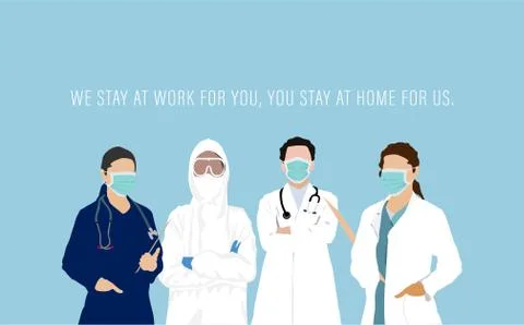 Doctors and Nurses standing with report card in hand a doctors day illustrati Stock Illustration
