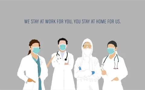 Doctors and Nurses standing with report card in hand a doctors day illustrati 스톡 일러스트
