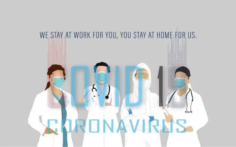 Doctors and Nurses standing with report card in hand a doctors day illustrati Stock-Illustration