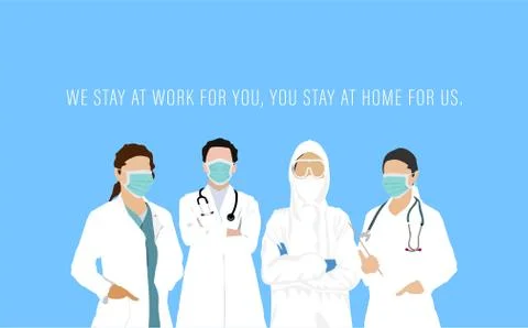 Doctors and Nurses standing with report card in hand a doctors day illustrati Stock Illustration