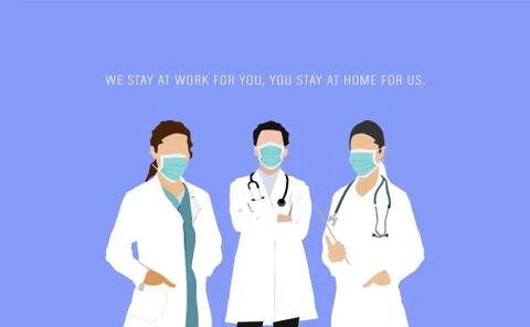 Doctors and Nurses standing with report card in hand a doctors day illustrati Illustrazione stock