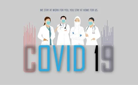Doctors and Nurses standing with report card in hand a doctors day illustrati Illustrazione stock