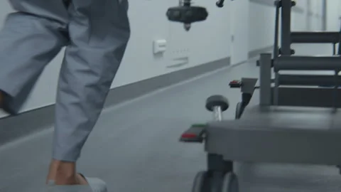 Doctors and paramedics run and push stretcher Stock Footage 250293239