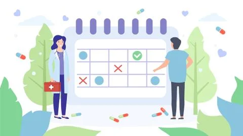 Doctors appointment schedule vector illustration isolated banner. Schedule Stock Illustration