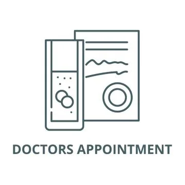 Doctors appointment vector line icon, linear concept, outline sign, symbol Illustrazione stock