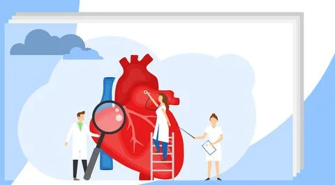 Doctors are examining the heart. Concept of medical examination of the heart Stockillustratie