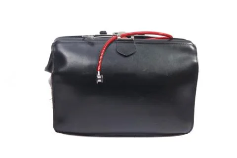 Doctor's bag with small stethoscope Stock Photos