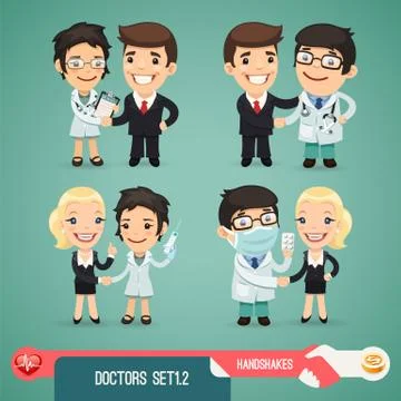 Doctors cartoon characters set Stock Illustration