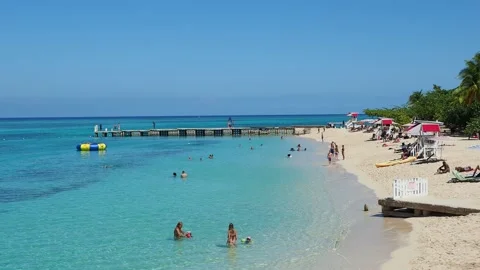 Doctor's Cave Beach in Montego Bay, Jamaica Stock Footage 139010313