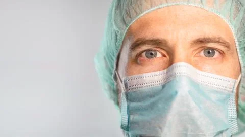Doctor's close-up protected by a mask Stock Photos
