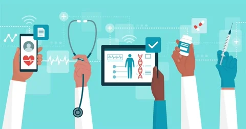 Doctors connecting online and working together, Stock Footage 143783433