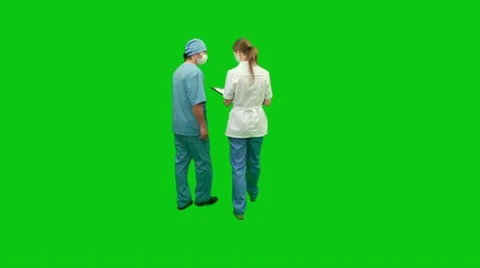 Doctors consulting, green screen. Stock Footage 11241823