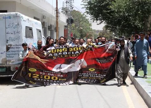 Doctors continue protest over acid attack in Quetta, Pakistan - 30 Jun 2026 Stock Photos