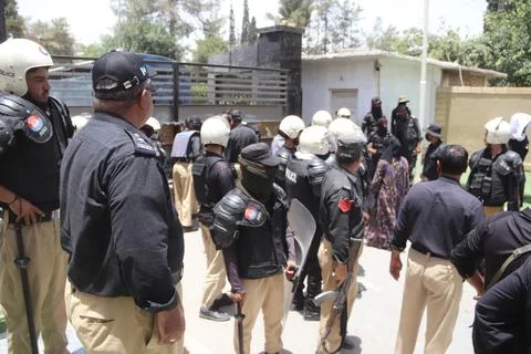 Doctors continue protest over acid attack in Quetta, Pakistan - 30 Jun 2026 Fotos Stock