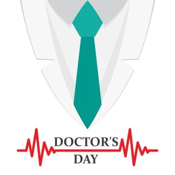 Doctors day background. A doctors suit or lab coat Stock Illustration