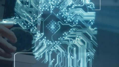 Doctors discuss brain research with digital imagery in a hospital setting. 库存影片 312642803