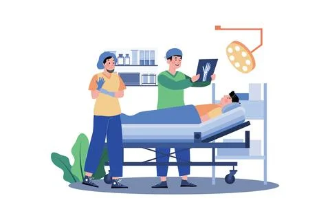 Doctors Doing Surgery Illustration concept on white background Stock Illustration
