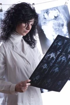 Doctors examine x-rays Stock Photos