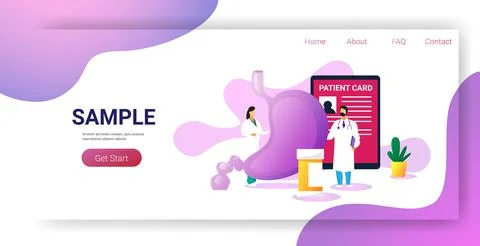 Doctors examining human digestive tract system medical consultation internal Stock Illustration