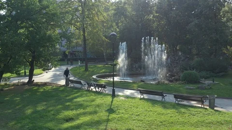Doctor's Garden Sofia Fountain Stock Footage 117052045