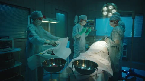 Doctors getting ready for the surgery Video stock 283062451