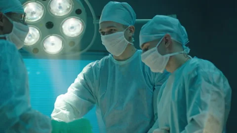 Doctors getting ready for the surgery at the hospital Stock Footage 283062299