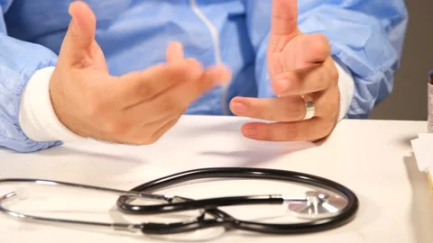 Doctor's hand and stethoscope Stock Footage 247277999