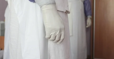 Doctor's hands in rubber glove. Stock Footage 79198042