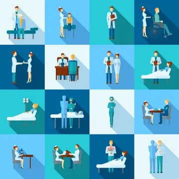 Doctors Icons Set Stock Illustration