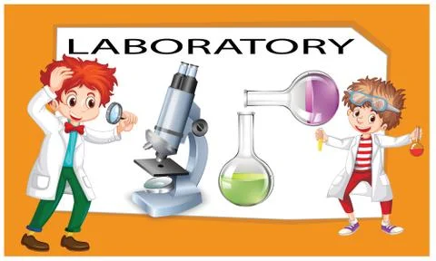 Doctors in the Laboratory Stock Illustration