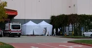 Doctors Man Tents At The Hollywood Presbyterian Hospital During Coronavirus Stock Footage