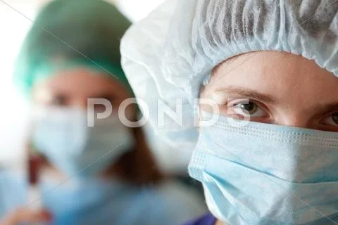 Doctors in mask at clinic Stock Photos