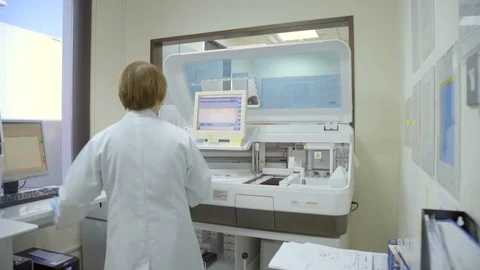 Doctors In A Modern Equipped Laboratory Video stock 97850550